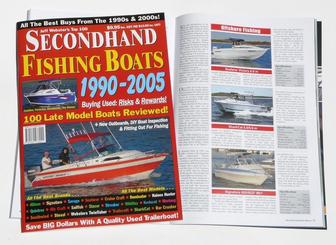 Secondhand Fishing Boats magazine contains reviews on 100 late model used trailerboats. © Jeffrey Webster